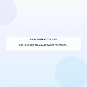 Bed And Breakfast Owner Blank Front 8x8 Portrait