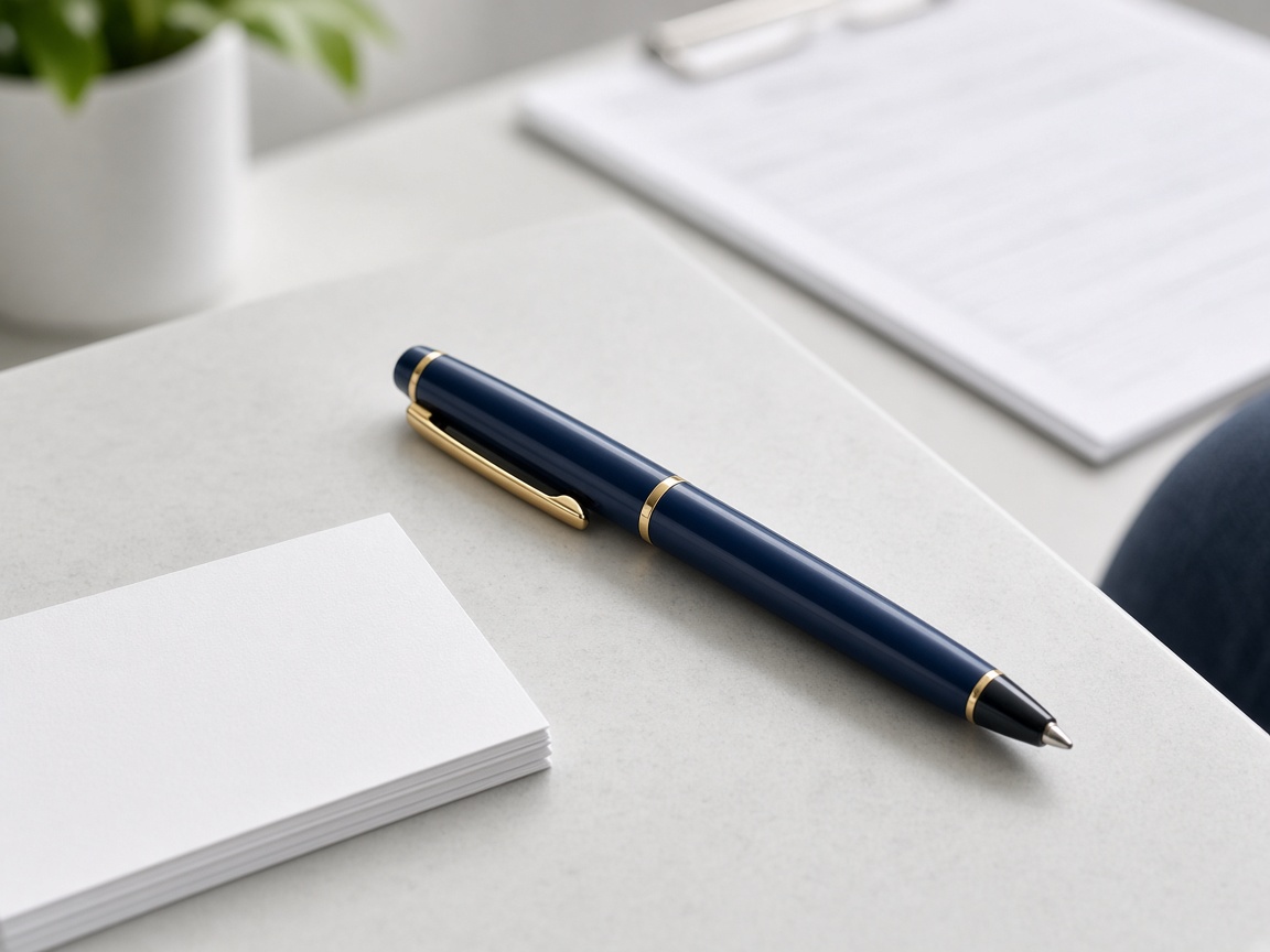 Custom pens with a barrel imprint zone marked for a clinic phone number