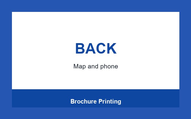 Brochure Printing Design Studio Back panel