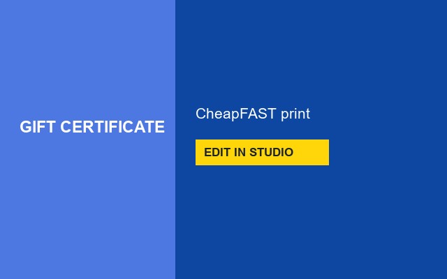 Gift Certificates Design Studio Name bar