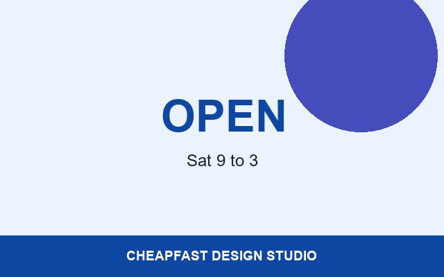 Rack Cards Design Studio Hours pill