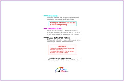 Color Copy 11inx17in H Front Download Template Guideline - Color Copies