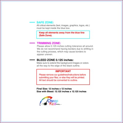 Color Copy 12inx12in Download Template Guideline - Color Copies