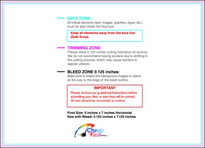 Color Copy 5inx7in H Download Template Guideline - Color Copies