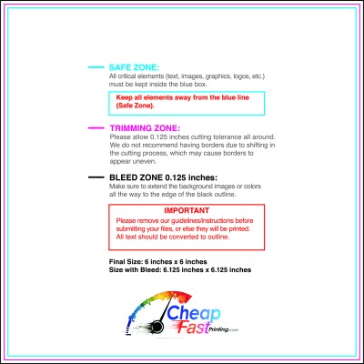 Color Copy 6inx6in Download Template Guideline - Color Copies