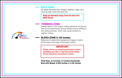 Flyer 2.5inx4in H Download Template Guideline - Flyers