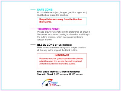 Flyer 9inx12in H Download Template Guideline - Flyers