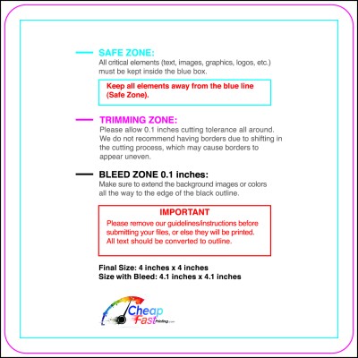 Postcard 4inx4in Round