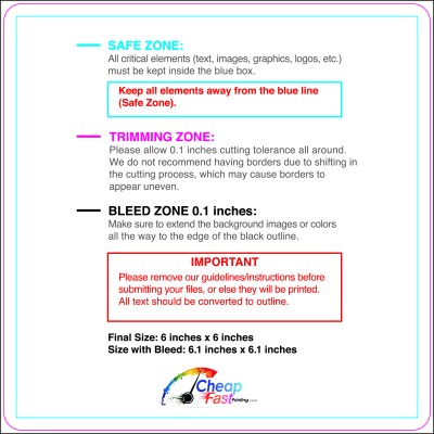 Postcard 6inx6in Round