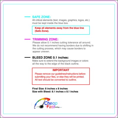 Postcard 8inx8in Round