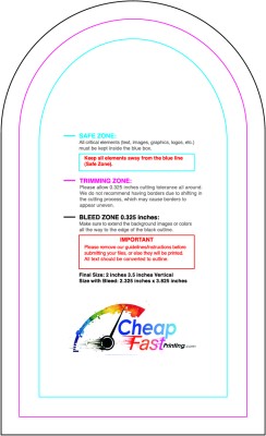 Sticker 2inx3.5in V Half Circle