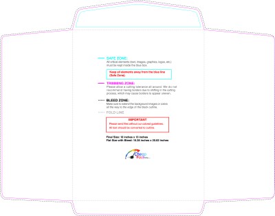 Envelope 10inx13in Catalog Inside guideline preview