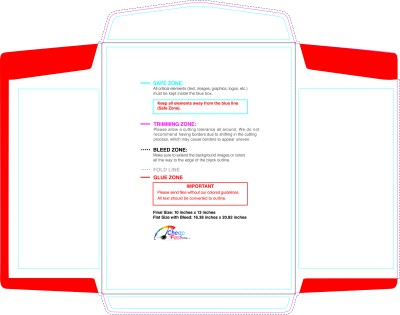 Envelope 10inx13in Catalog Outside guideline preview