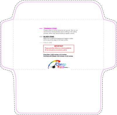 Envelope 3.625inx6.5in Remittance Short Flap Inside guideline preview